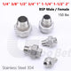 304 Stainless Steel Union BSP Male-Female Pipe Fitting Adapter — 1/4" to 2"