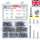190pcs #8 Wafer Head Self Drilling Screws – 410 Stainless Steel, 1/2″ 5/8″ 3/4″ 1″ 1-1/4″