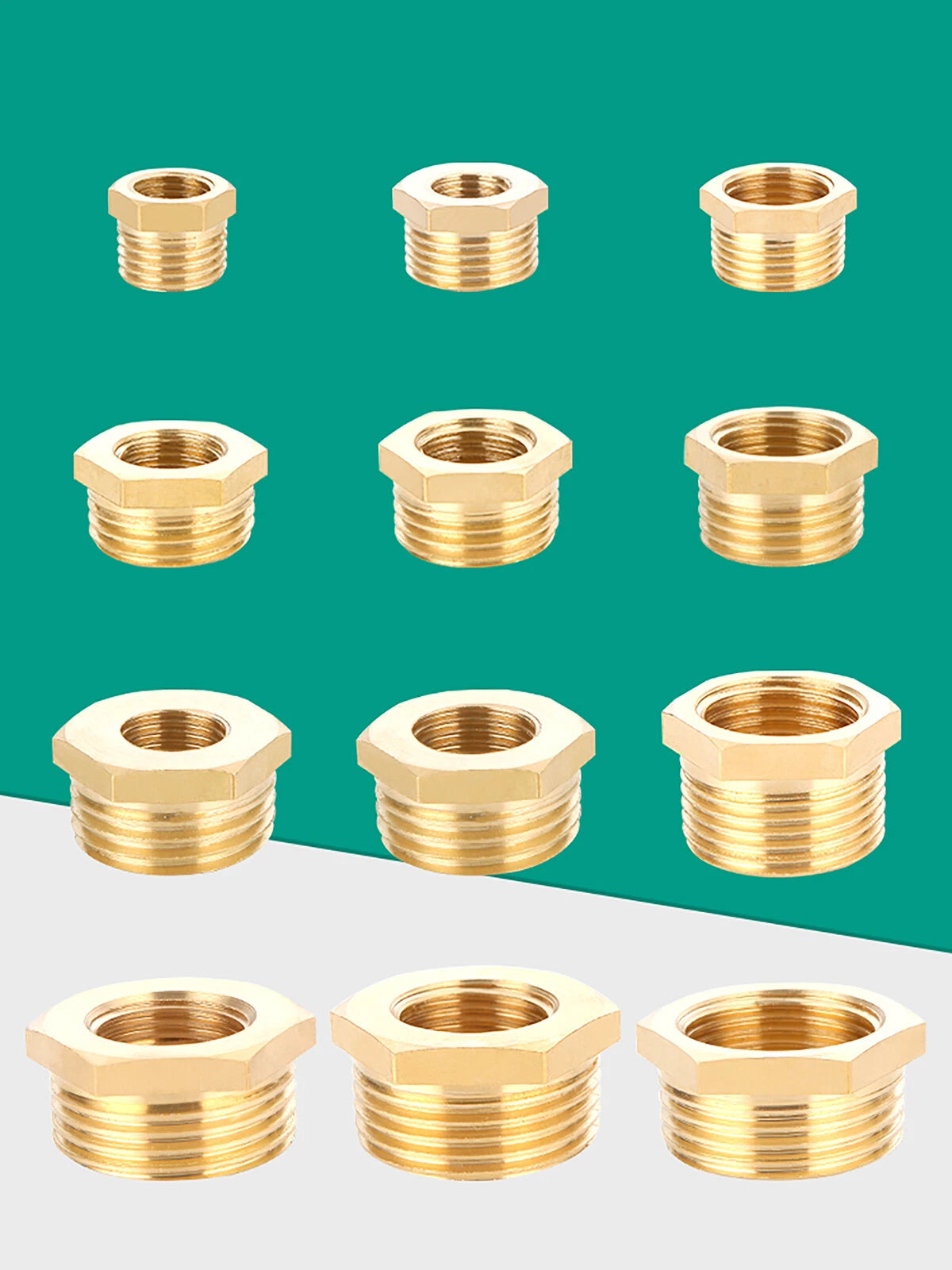 BSP Brass Reducing Hexagon Bush — Male to Female Thread Fittings (1/4" to 1")