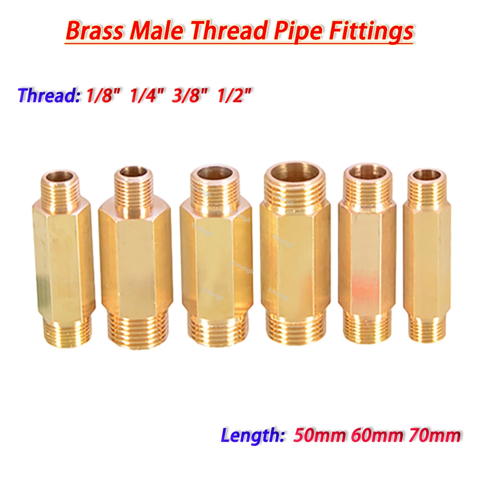 BSP Male Thread Brass Extension Pipe Fitting Adapter | 1/8" to 1/2" Connector