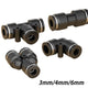3 4 6mm Pneumatic Push Fit Straight Elbow T-Piece Connector Air Water Lines Hose