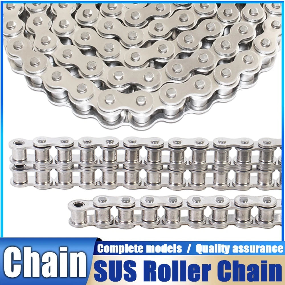 Roller Chain Simplex Duplex Chain 304 Stainless Steel 06C 08A 10A 12B 16 20B 24A