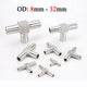304 Stainless Steel Barbed Tee Hose Connector — T-Piece Hose Fitting 8mm to 32mm