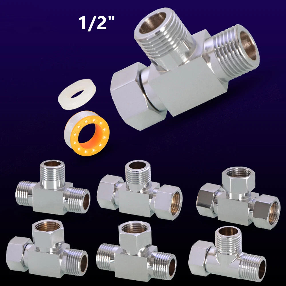 1 2" 3 Way Tap Connector Hose Pipe Splitter Adapter Water Outdoor Garden Faucet