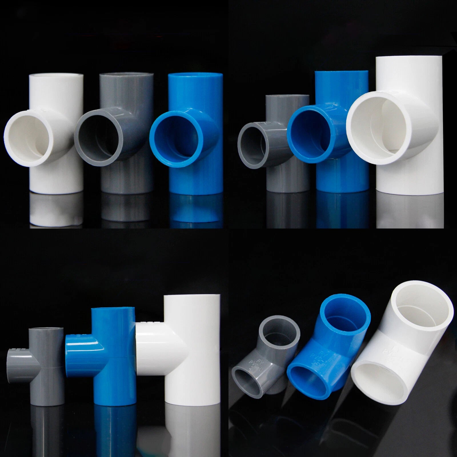 PVC Pipe Fittings Tee Socket ID 16mm - 200mm T Type Solvent Weld 3-Way