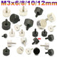 M3 Knurled Thumb Screws – Flat Head Carbon Steel Hand Grip Bolts 6/8/10/12mm