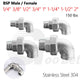 304 Stainless Steel 90° Union Elbow BSP 1/4"–2" Male Female Pipe Fitting Adapter