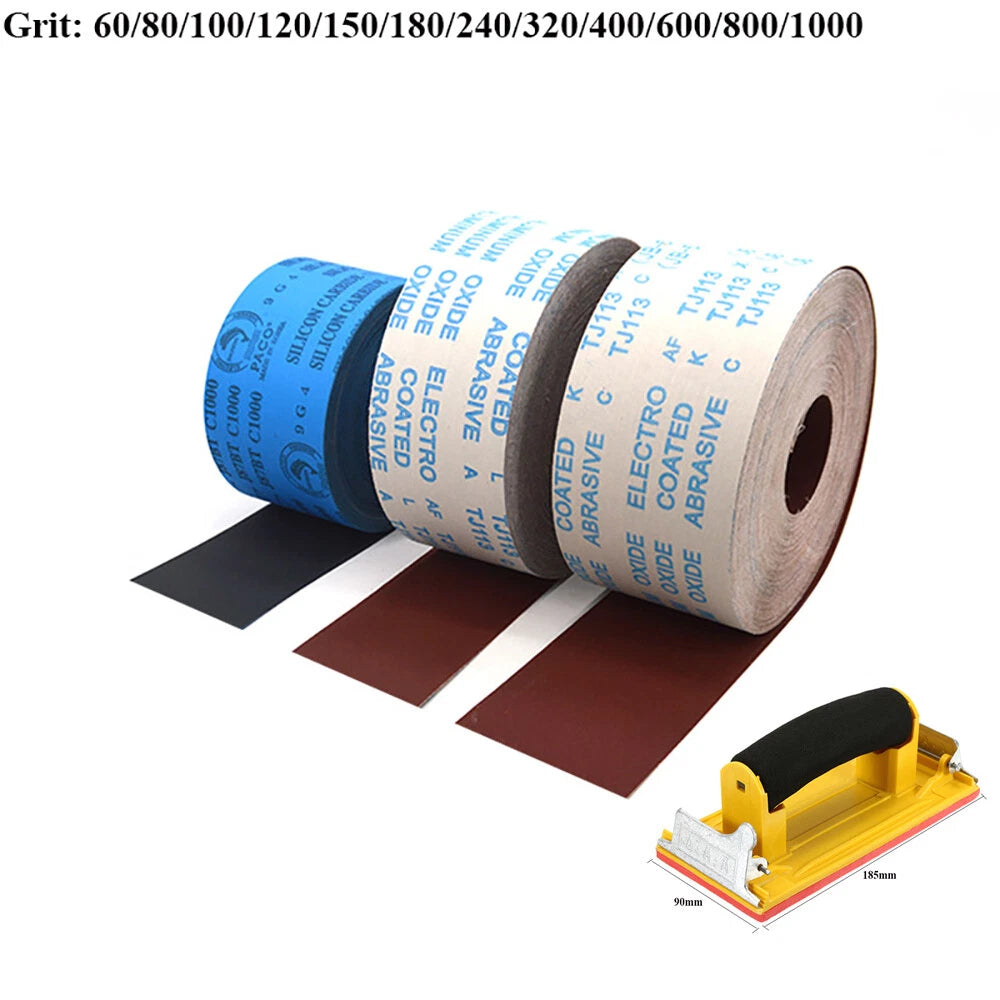 4‑Inch 100mm Aluminum Oxide Emery Cloth Roll — P60 to P1000 Grit Wet & Dry Sandpaper 1m 3m 5m Lengths