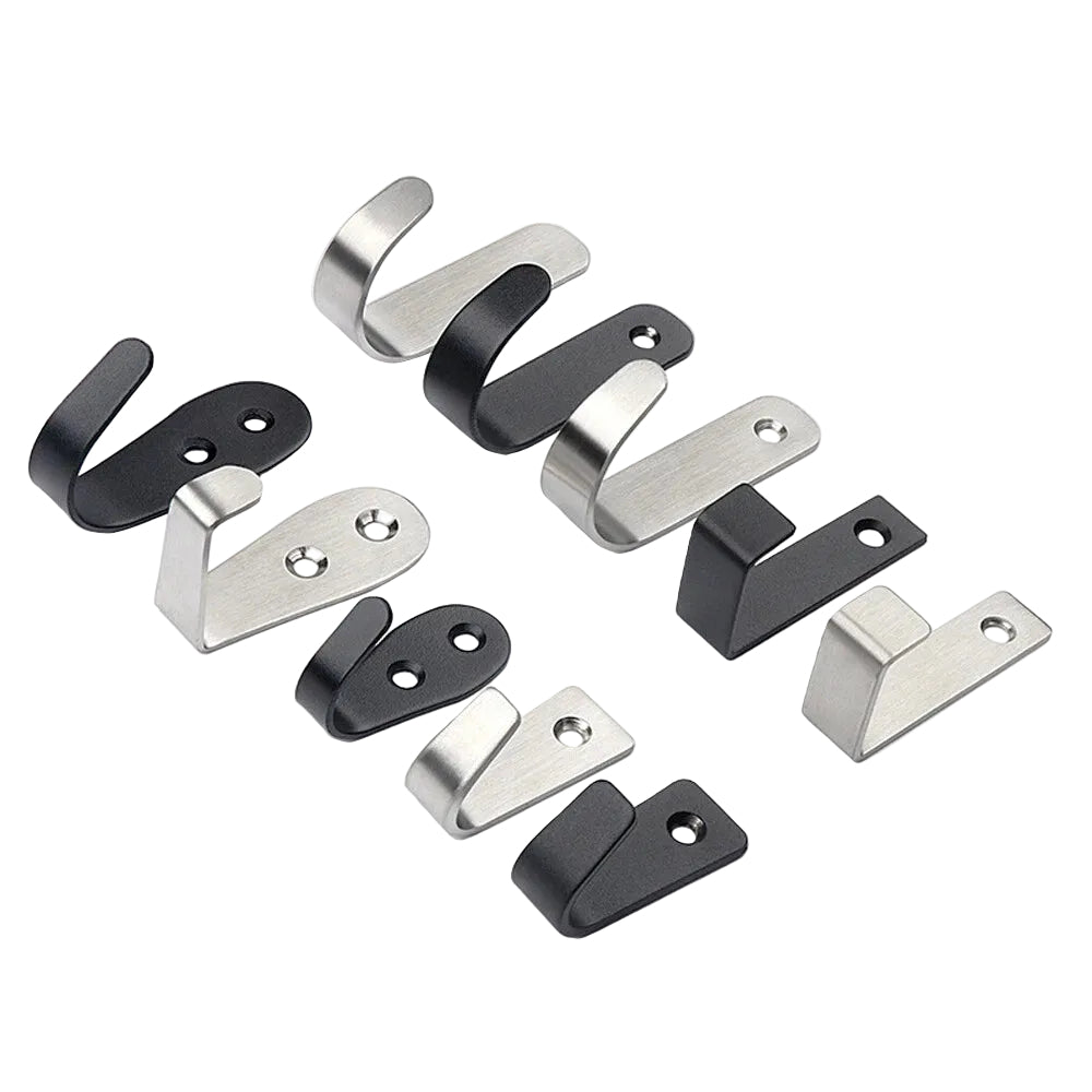 Stainless Towel Coat Heavy Duty Door Wall Mounting J Hooks Hanger Single Holder