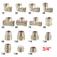 3/4" Nickel-Plated Brass Pipe Fittings — Elbow, Tee, Straight, Plug & Bush