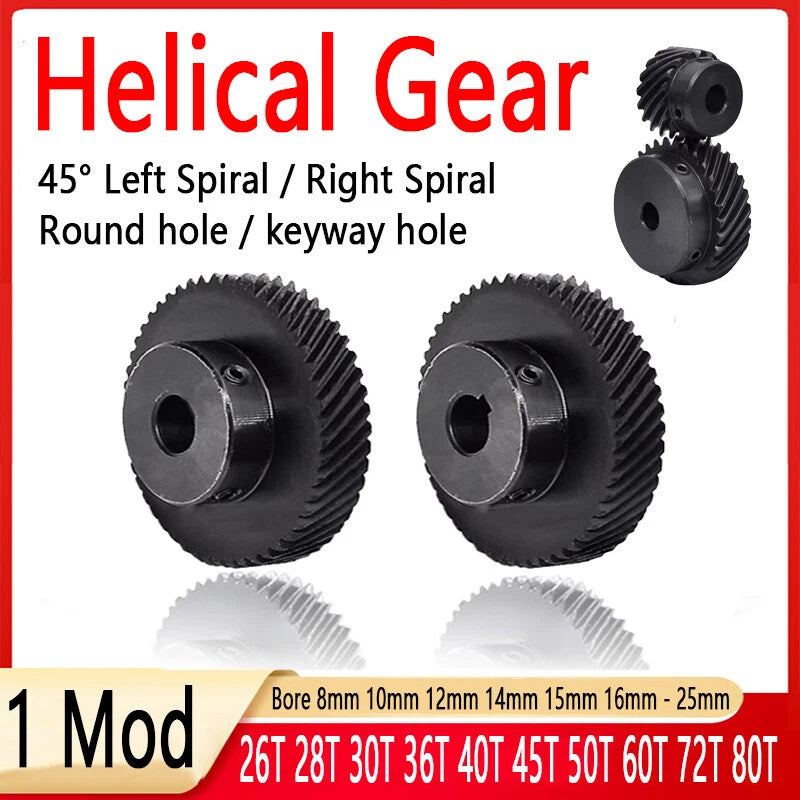 1 Module Helical Gear With Step 45°Left-Right Spiral Motor Transmission Gear