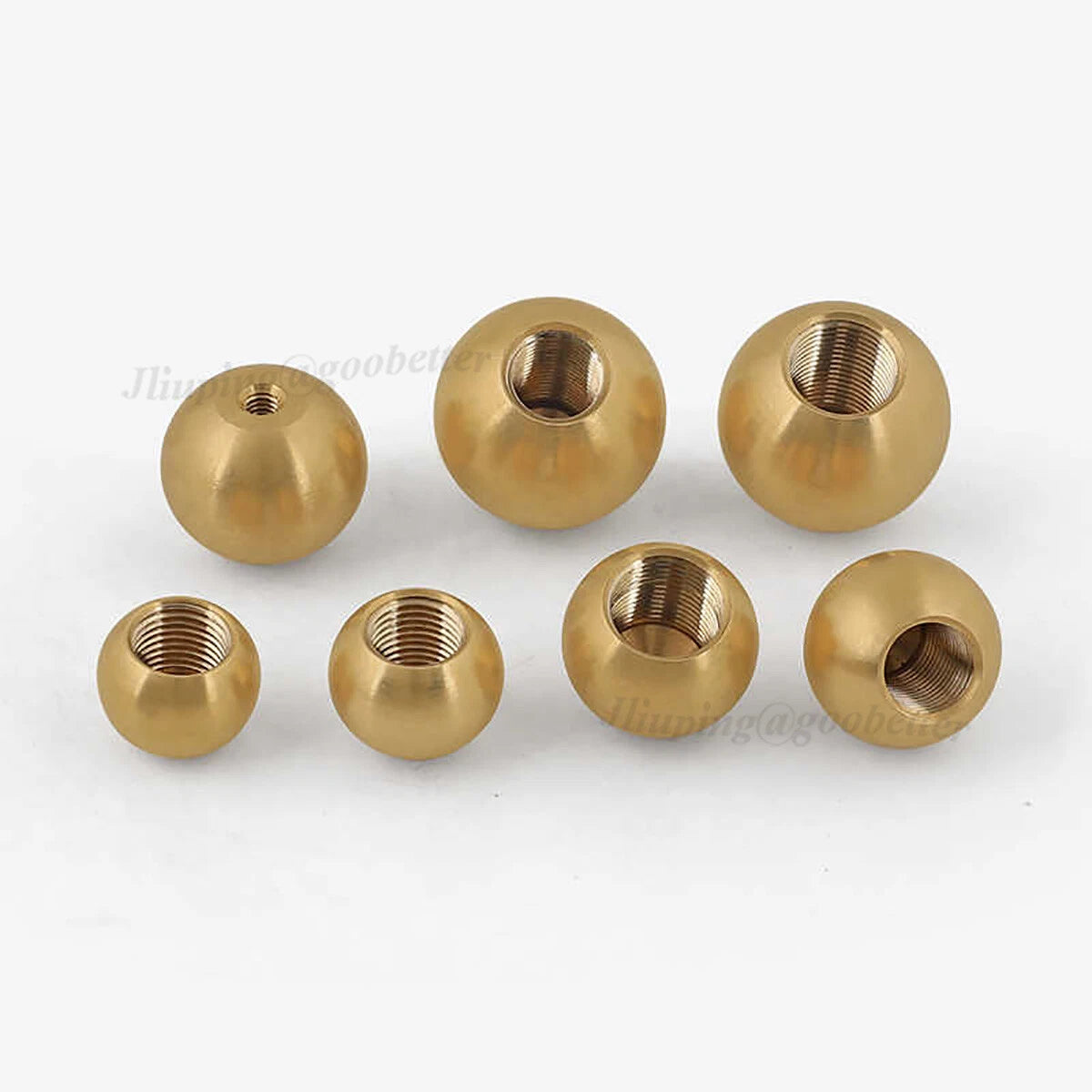 Brass Ball Cap Nuts – Lamp Finial Screw Caps, Female Thread M3 to M12, Ball Diameter 6–25mm