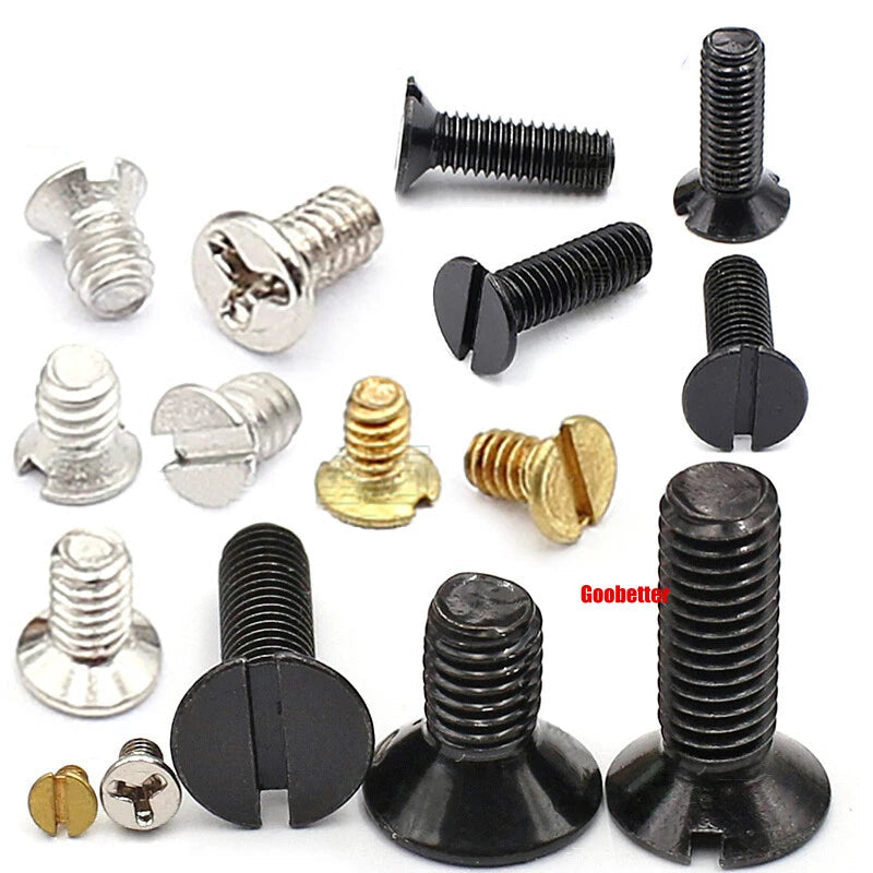 M1.2 M1.6 M2 M4 M5 M6 Slotted Countersunk Head Machine Screws Flat Bolts 3~25mm