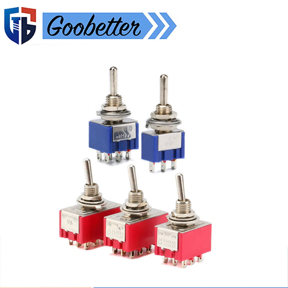 MTS Series Mini Toggle Switch SPDT DPDT ON-ON ON-OFF-ON for Car Boat Dashboard