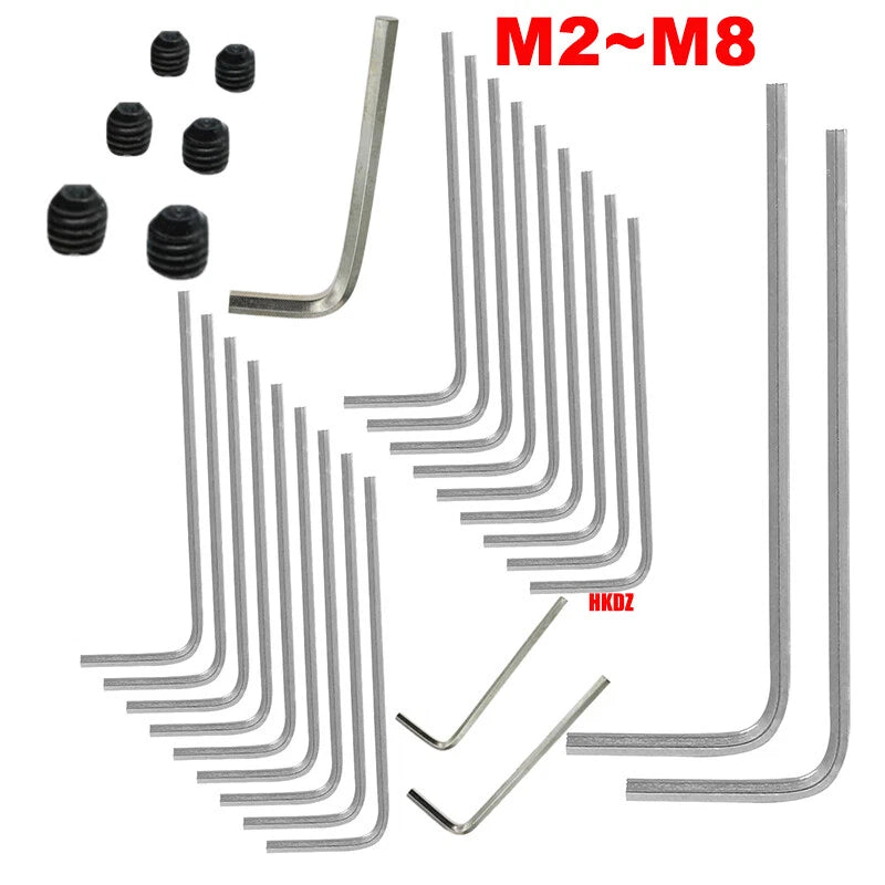 M2~M8 Metric Short Arm Allen Keys Hex Wrenches Hexagonal Key 0.9mm~4mm All Sizes