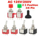 6mm Mini Toggle Switch DPDT 2/3 Position 3/6 Pin — AC 125V 250V for Boat Car DIY