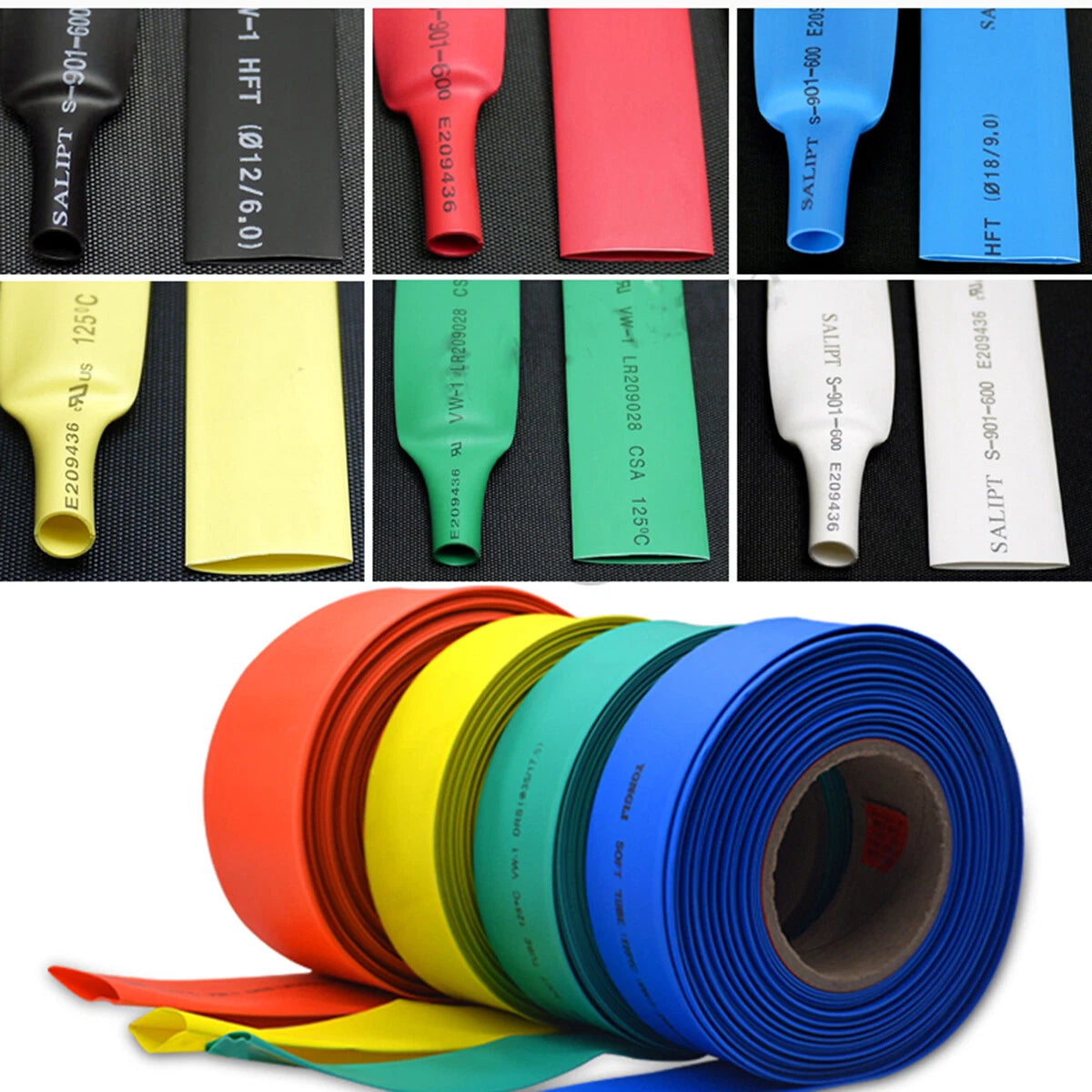 2:1 Polyolefin Heat Shrink Tubing — Multiple Colors & Sizes (Φ0.6mm–Φ70mm)