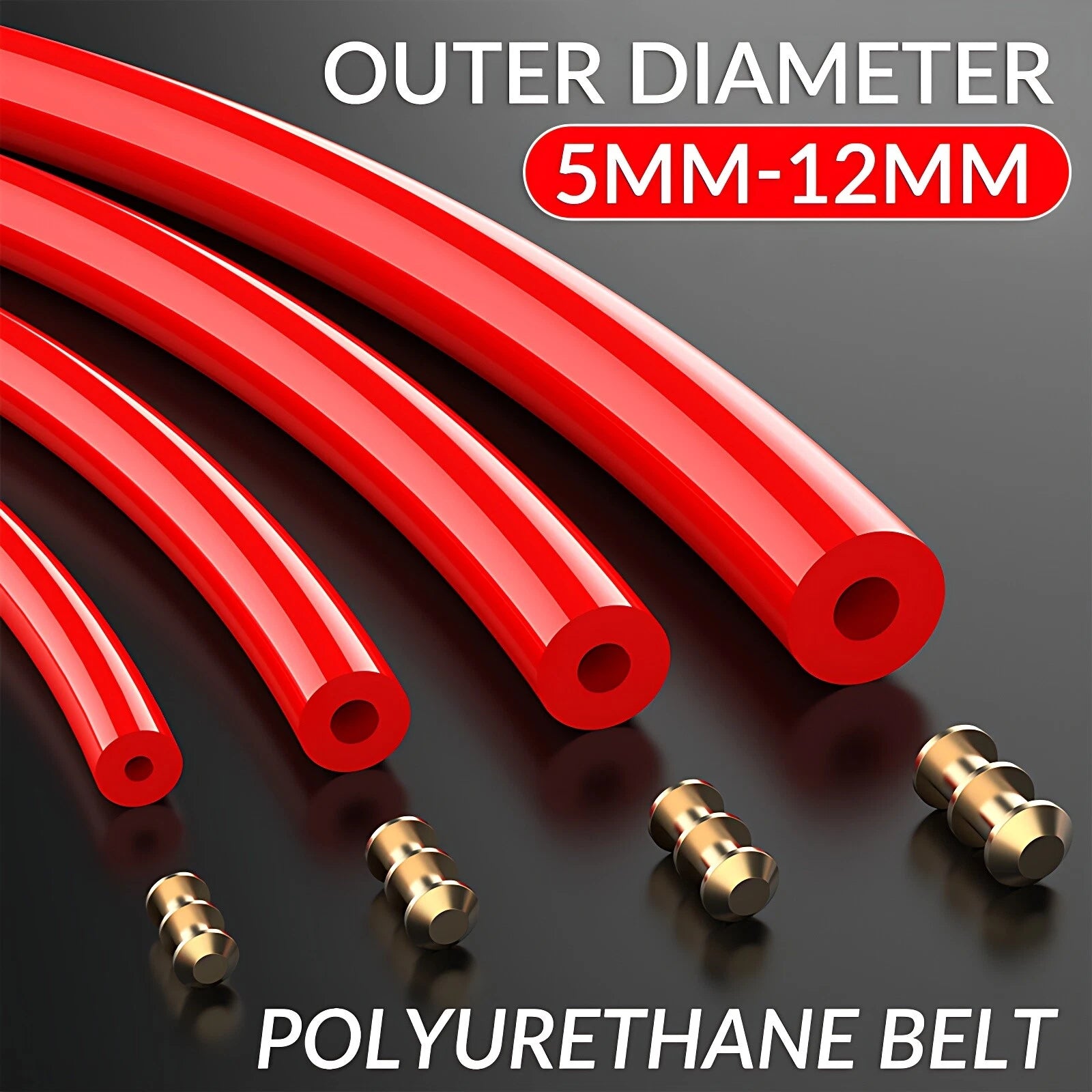 PU Round Hollow Drive Belt | Polyurethane Connectible Belting OD 5–12mm