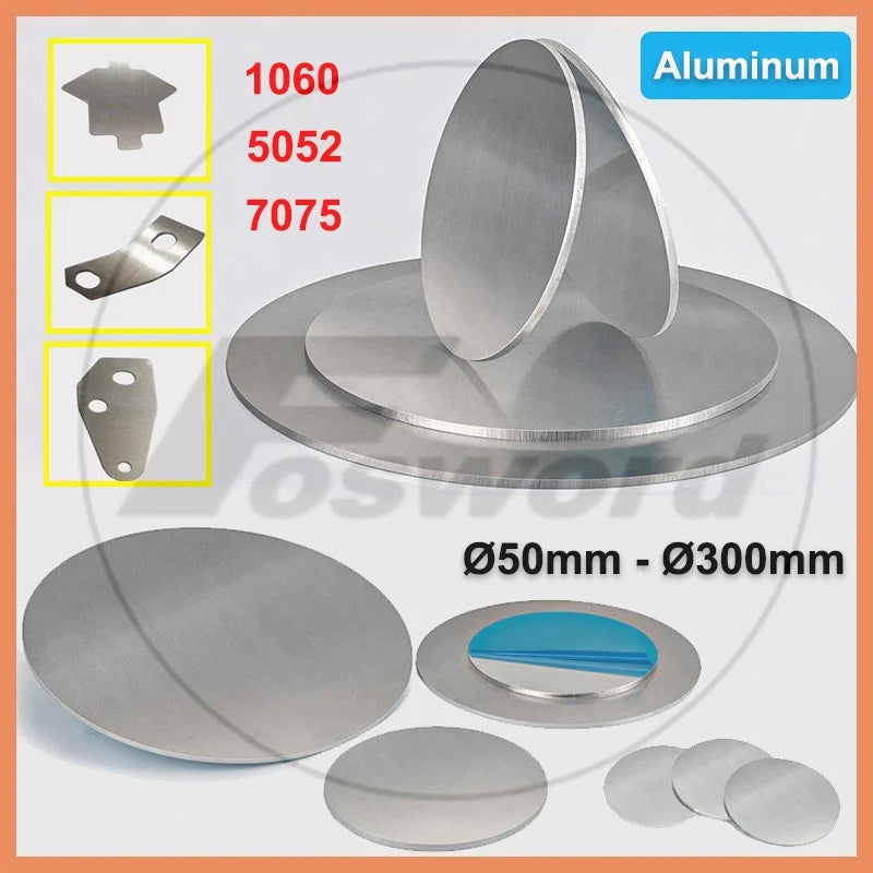 Aluminum Sheet Plate Round Blank Discs Thick 0.5mm -10mm Diameter Ø50mm - Ø300mm