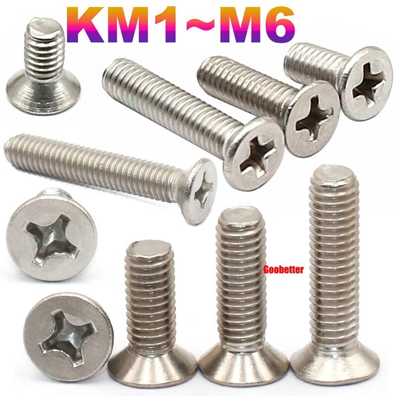 304 Stainless Steel Phillips Flat Head Machine Screws M1–M6 | Countersunk Bolts - HomeDIYer