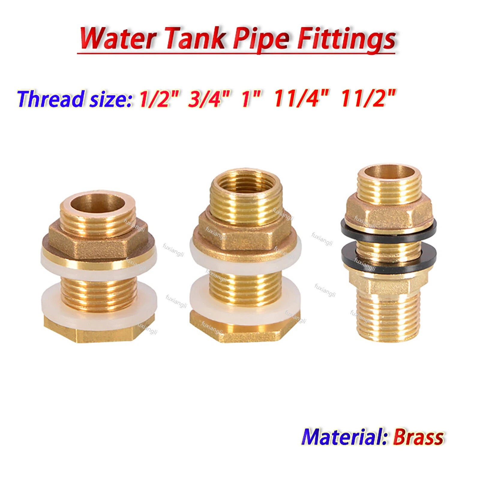 Brass Threaded Water Tank Connector — Male/Female NPT Pipe Fitting for Water Tower & Storage Tank