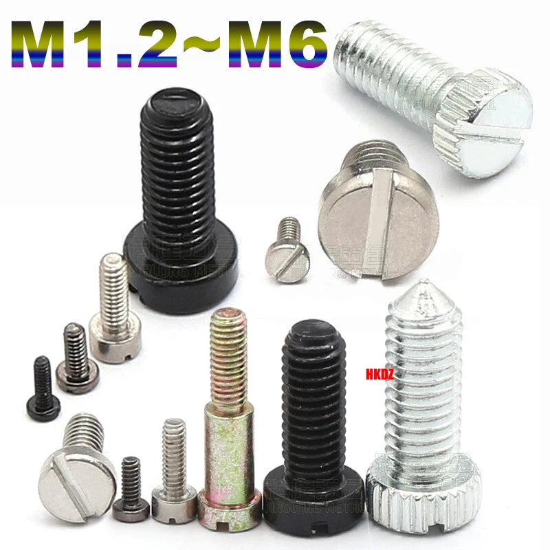M1.2–M6 Slotted Cheese Head Machine Screws — Carbon Steel, Multiple Coatings