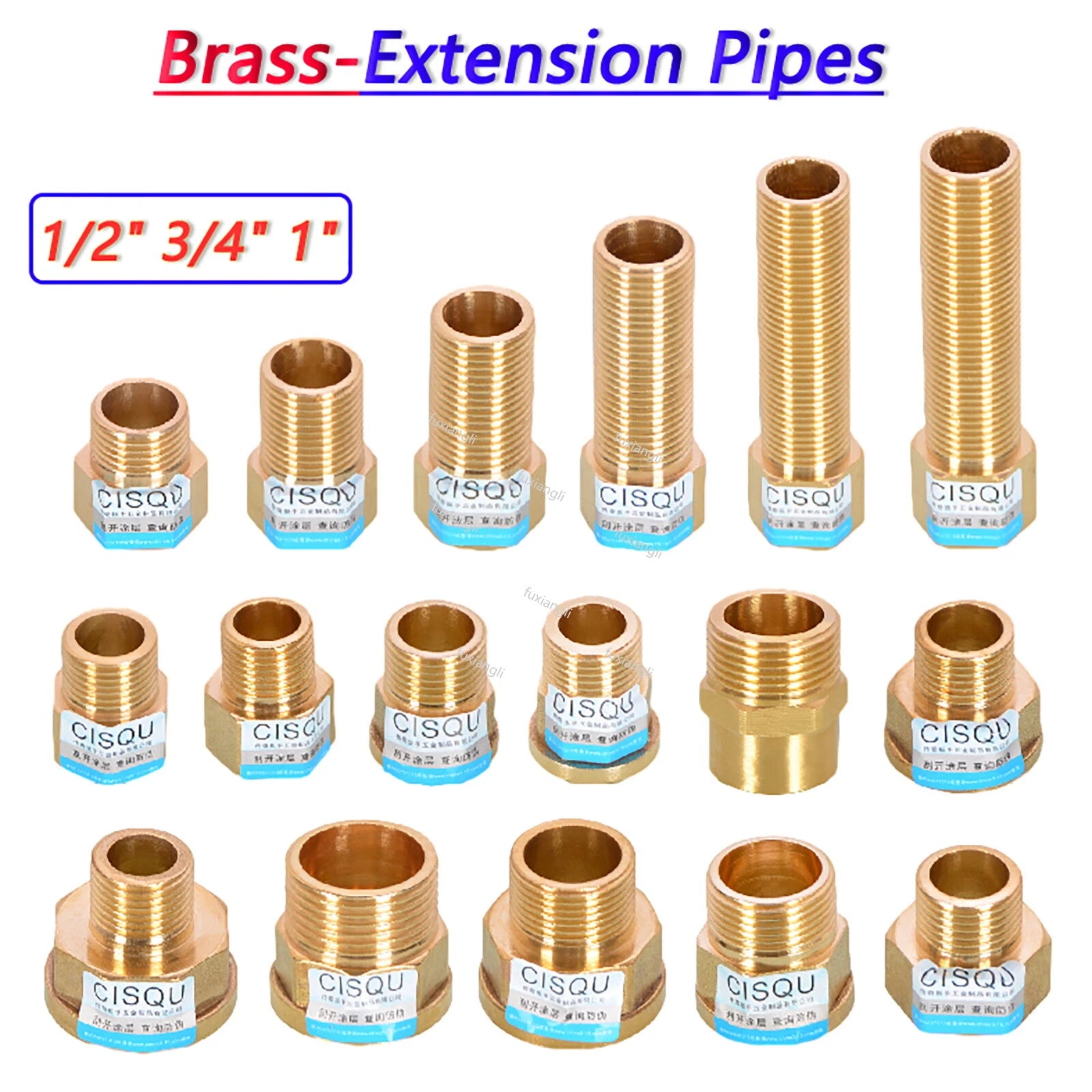 BSP Female x Male Brass Extension Pipe Fittings — Hex & Octagon Adapters