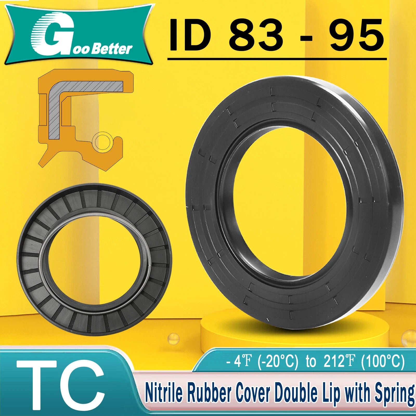 TC Double Lip NBR Oil Seal — 83–94mm ID, R23 Rotary Shaft Seal, All Depths