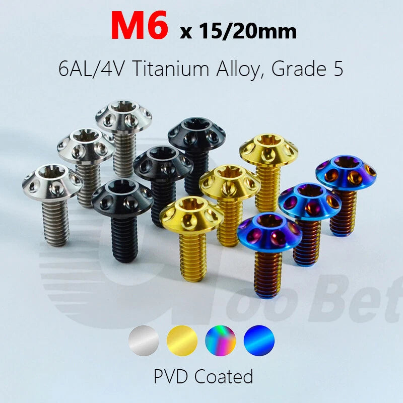 M6 x 15mm 20mm Titanium Motorcycle Decorative Bolt Torx Screws T30 Tuning Repair