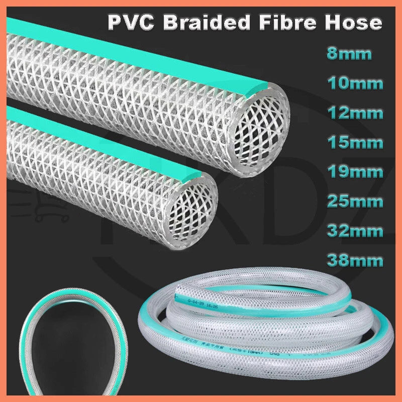Clear Flexible PVC Hose — Fibre Reinforced Braided, Food Grade Water Oil Tube