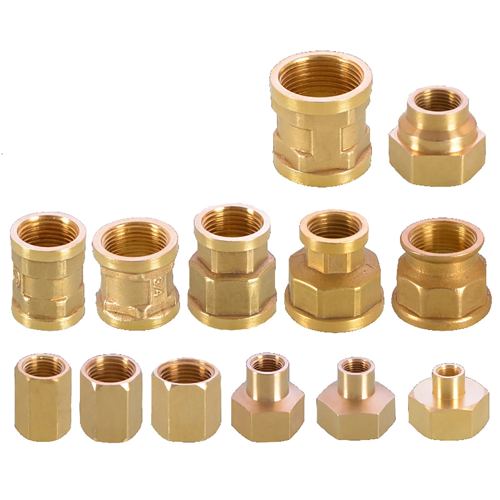 BSP Brass Socket Coupler Female x Female Thread Fitting | 1/8" to 1" Sizes