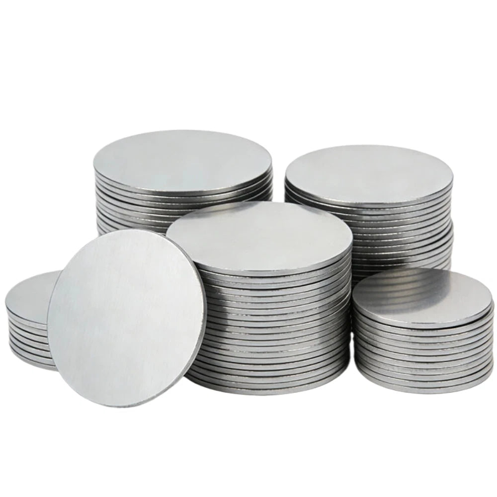 Round Plate A2 Stainless Steel Sheet Plate Thick 1/1.5/2/2.5/3/4/5mm Dia 6-80mm