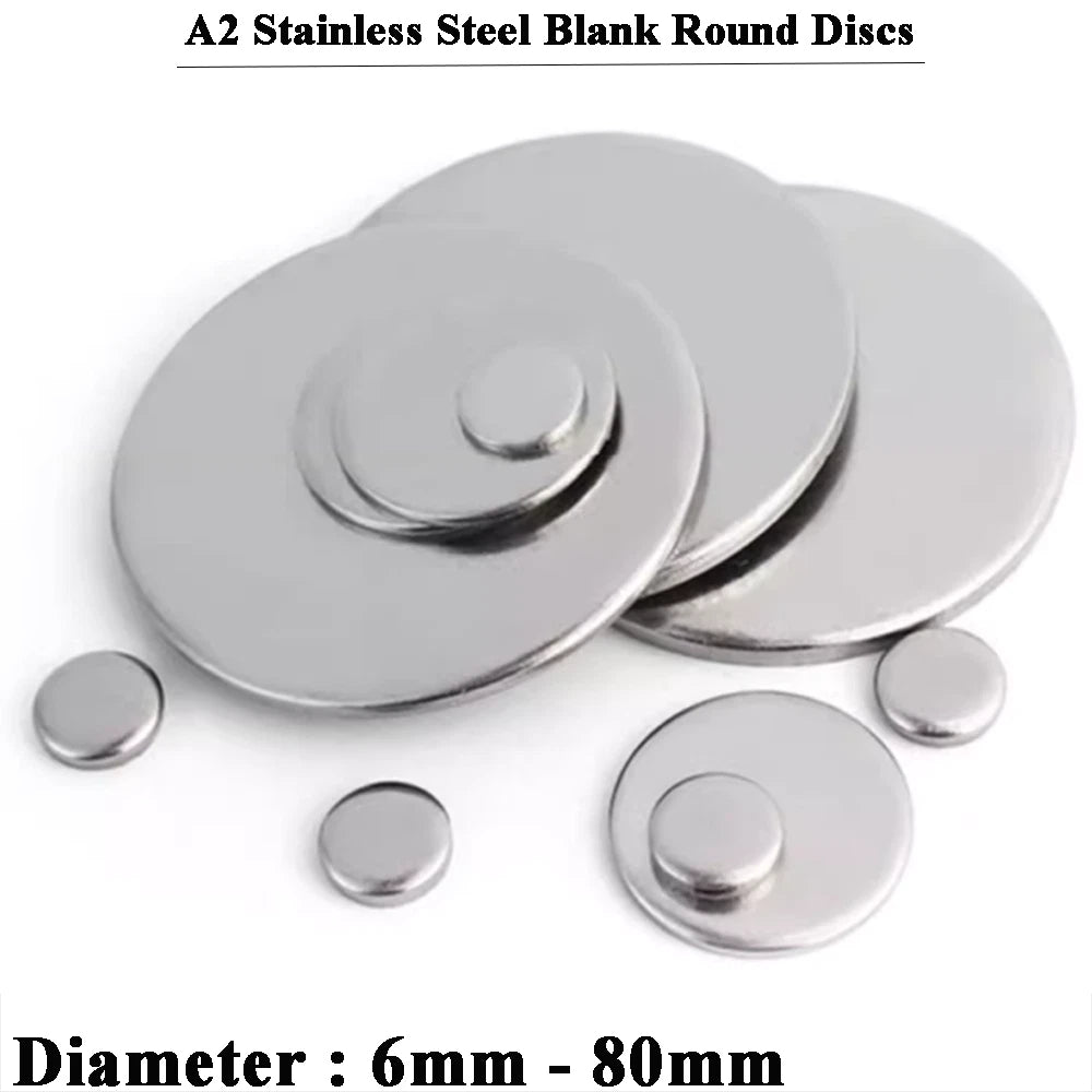 A2 Stainless Steel Blank Round Discs 304 Grade Sheet Metal Precision Laser Cut