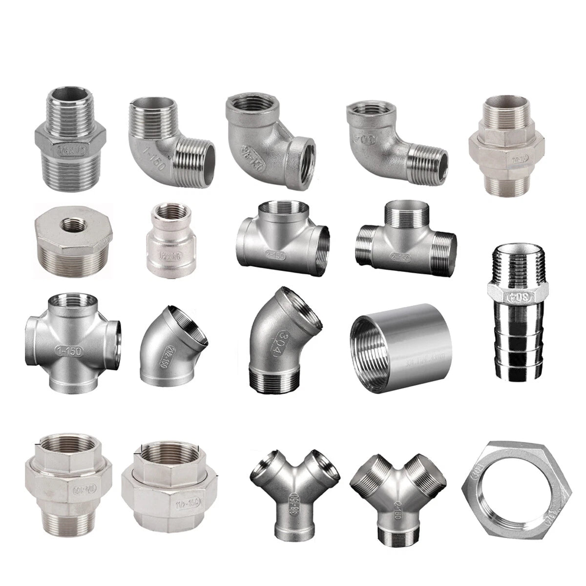 Stainless Steel BSP Pipe Fittings — 304 Marine Grade | Elbows, Tees, Nipples & More