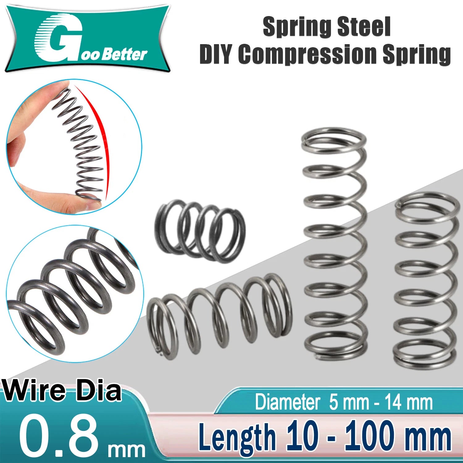 Spring Steel 0.8mm Wire Diameter Compression Springs Small Pressure Coil Spring