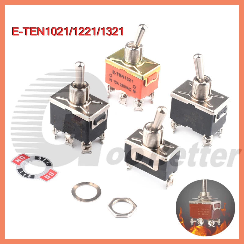 Heavy Duty Toggle Switch On-Off / On-Off-On — SPST/SPDT 2/3 Position, 2/4/6 Pin, 5A 250VAC