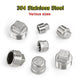 304 Stainless Steel BSP Female End Cap & Hollow Plug Pipe Fittings | 1/8" to 2"