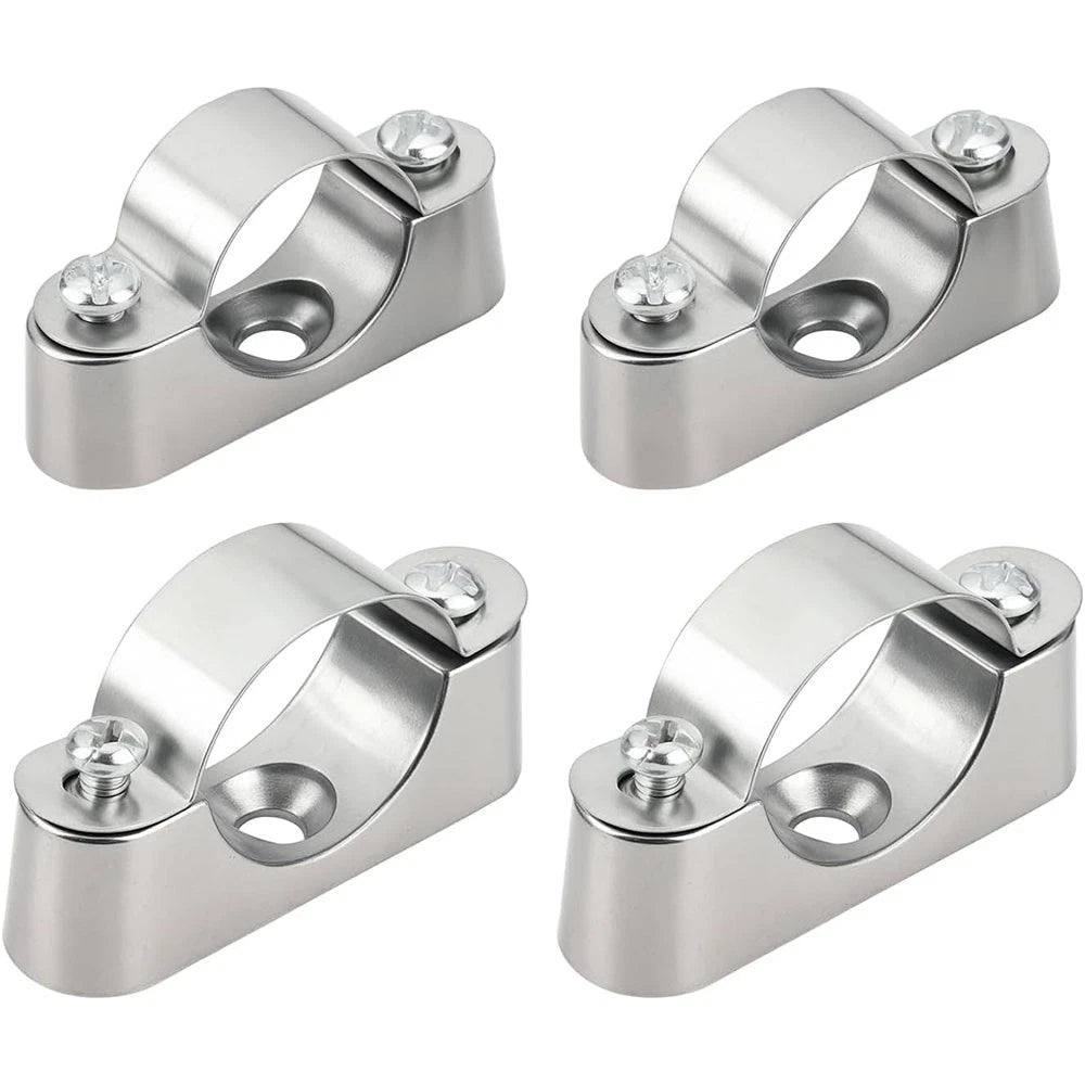 Stainless Steel Pipe Clamp Mount Support Brackets — Wall Fixing Base Fittings
