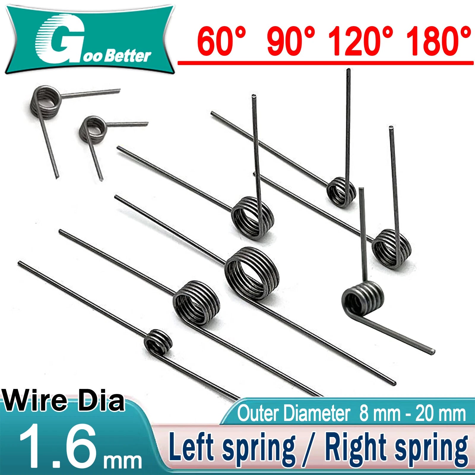 Torsion spring Various Size 8-20mm Diameter ,90° to 180° Assortment High Tension