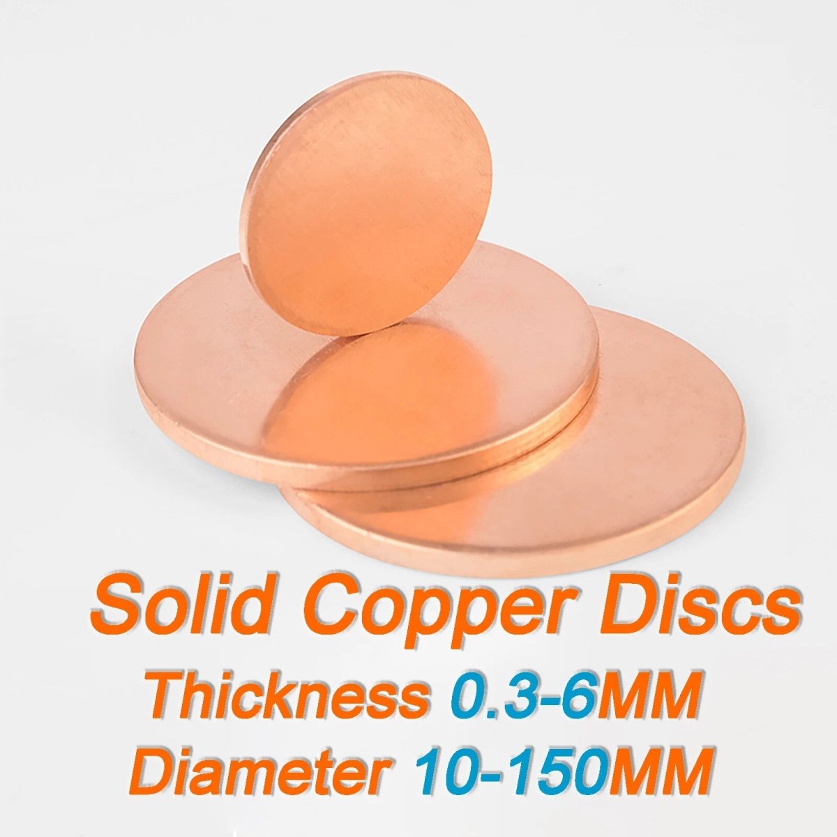 Solid Pure Copper Discs Blanks Round Plate Metal Sheet Thick 0.3~6mm Ø10mm~150mm - HomeDIYer