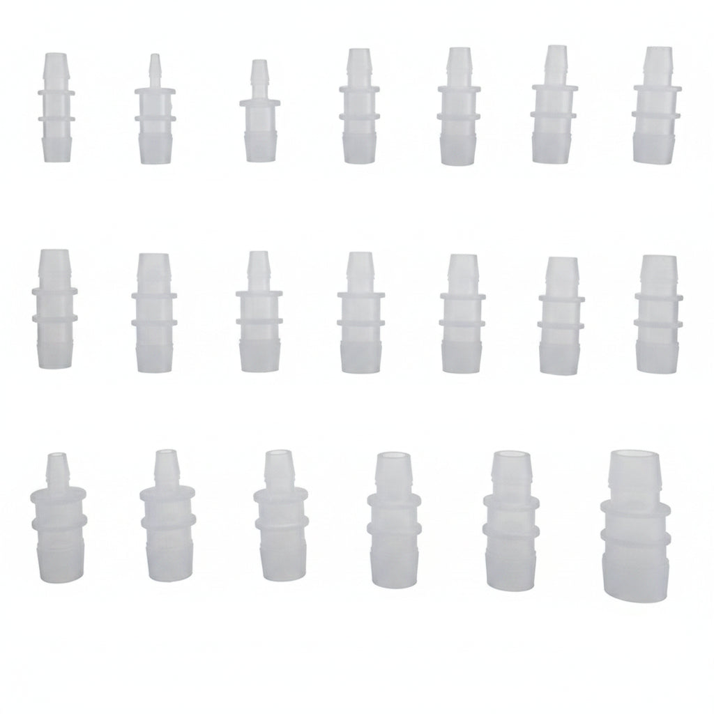 Plastic Barbed Straight Hose Connector — 1.6mm to 25mm Tubing Joiner Coupling