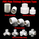 White PVC Metric Plumbing Fittings Pipe For Aquarium Fish Tank Pond Solvent Weld