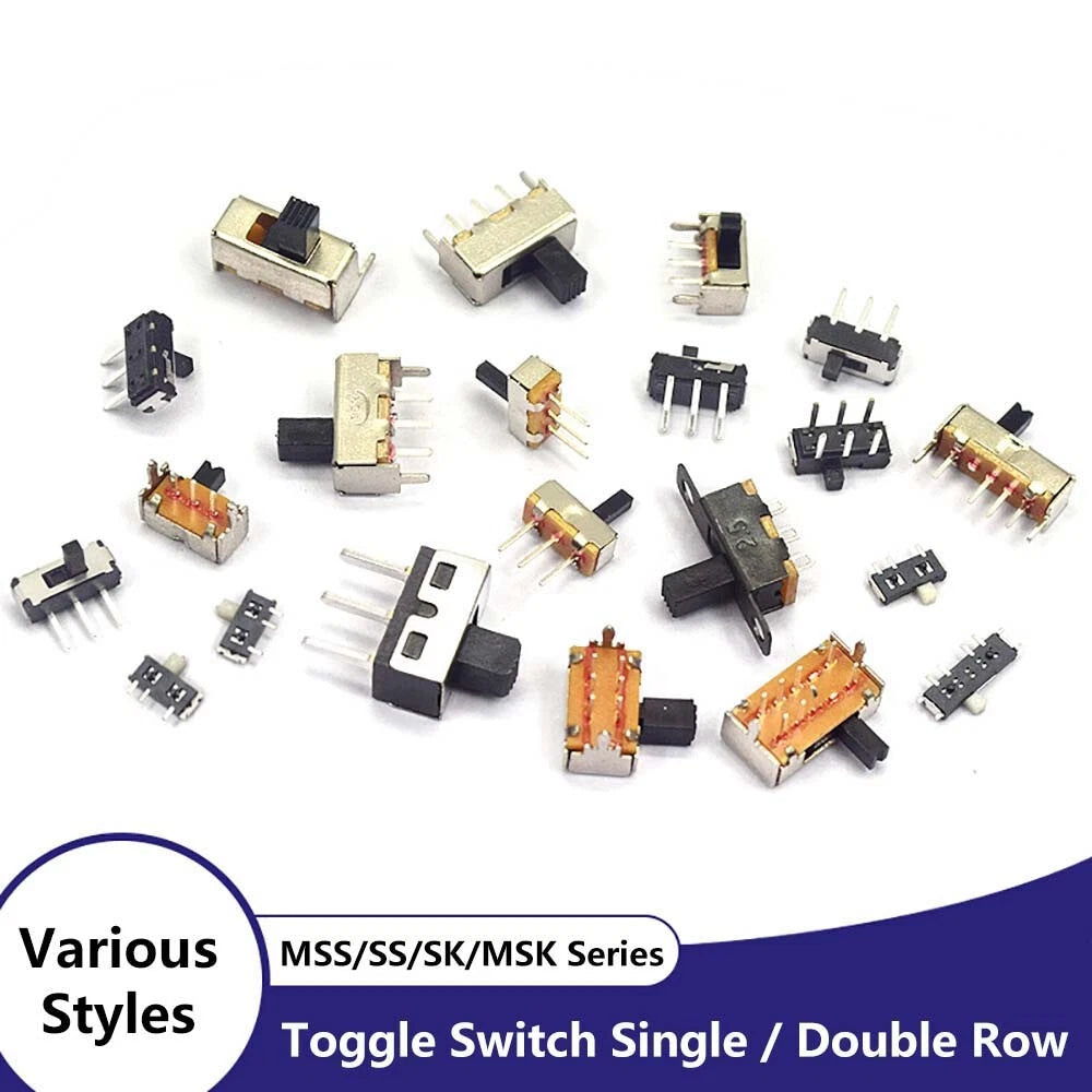 Miniature Slide Toggle Switch — 2/3-Position, Single/Double Row, Vertical & Horizontal, Through-Hole & SMD