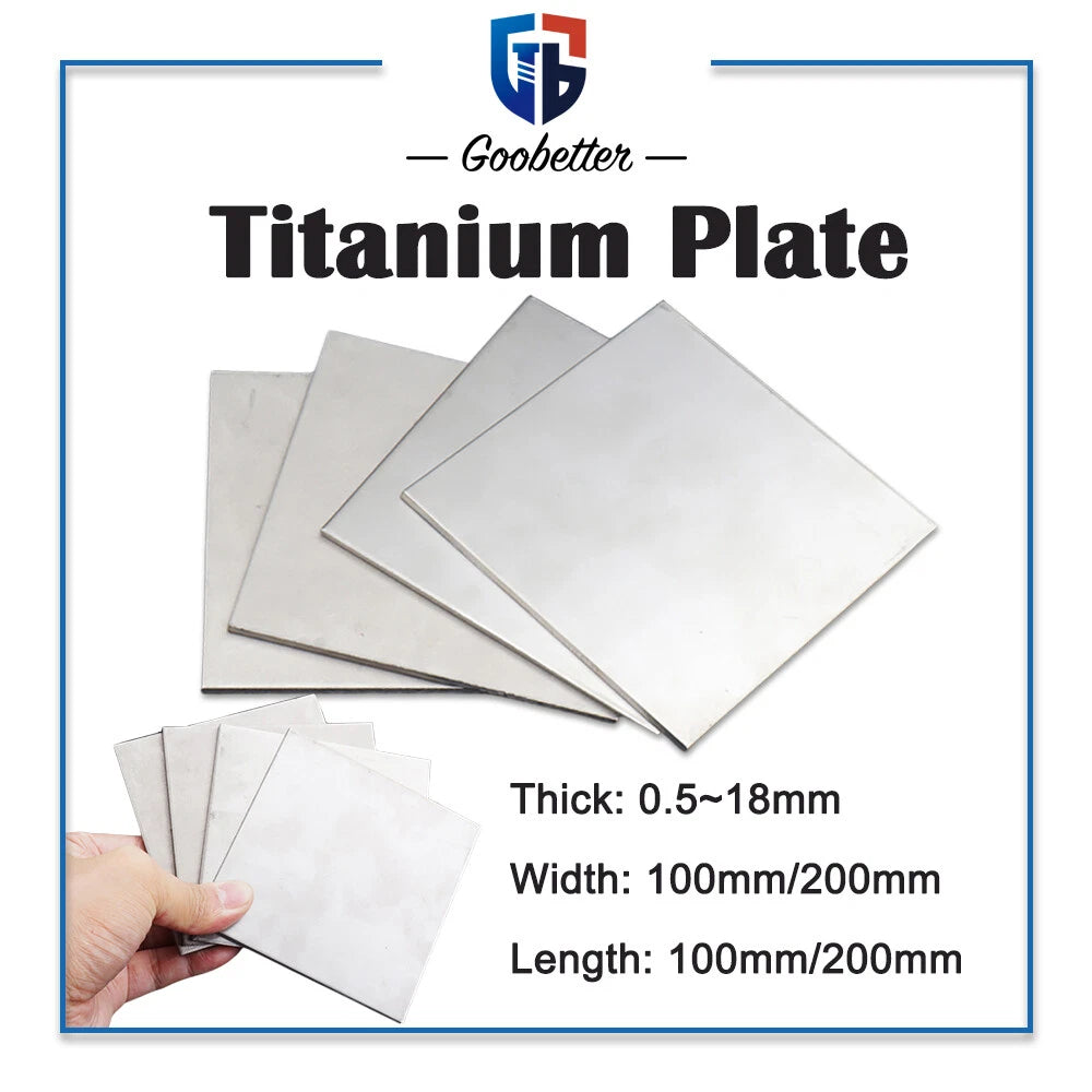 0.5/0.8/1/1.2~18mm Thick TA2 Pure Titanium Plate Ti Metal Sheet Board 100~200mm
