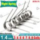 Torsion Spring (pack of 10), 1.4mm wire diameter, 7mm - 15mm OD, Right spring