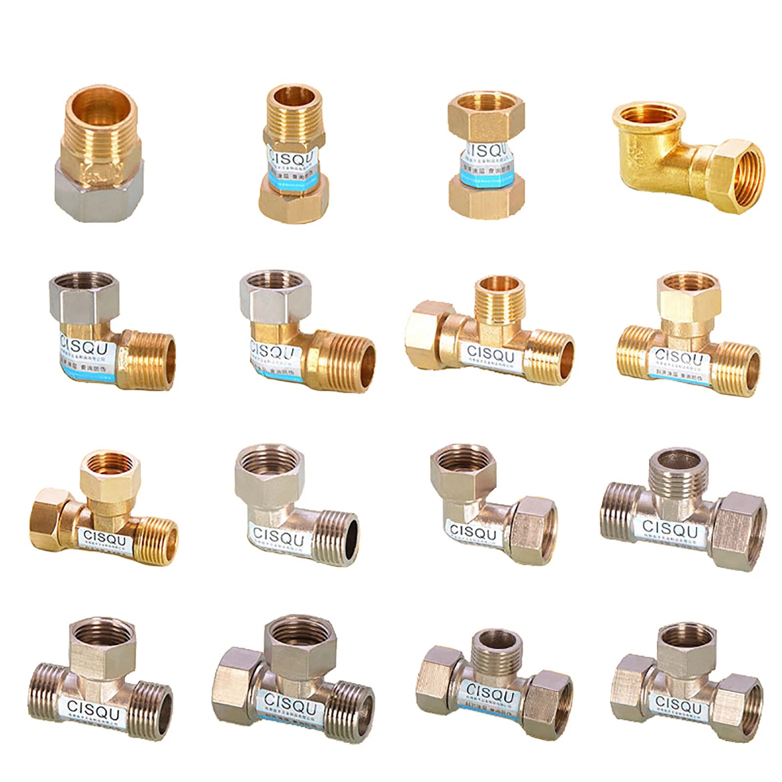 1/2" BSP Brass Pipe Fittings – Elbow, Tee & Union Coupler