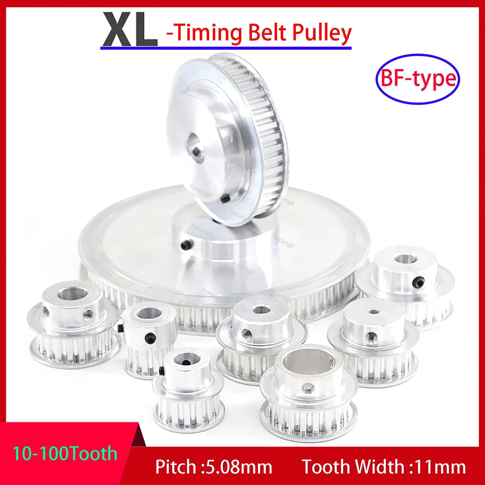 XL 10-100T Timing Belt Pulley Pitch 5.08mm Synchronous Wheel For 10mm Width Belt