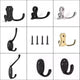Double Hat Coat Hooks Hanger Door Wall Cloth Towel Holder Organiser Rack Robe