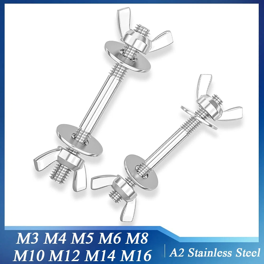 Double Headed Butterfly Wing Thumb Screws Bolts with Washer A2 Stainless Steel