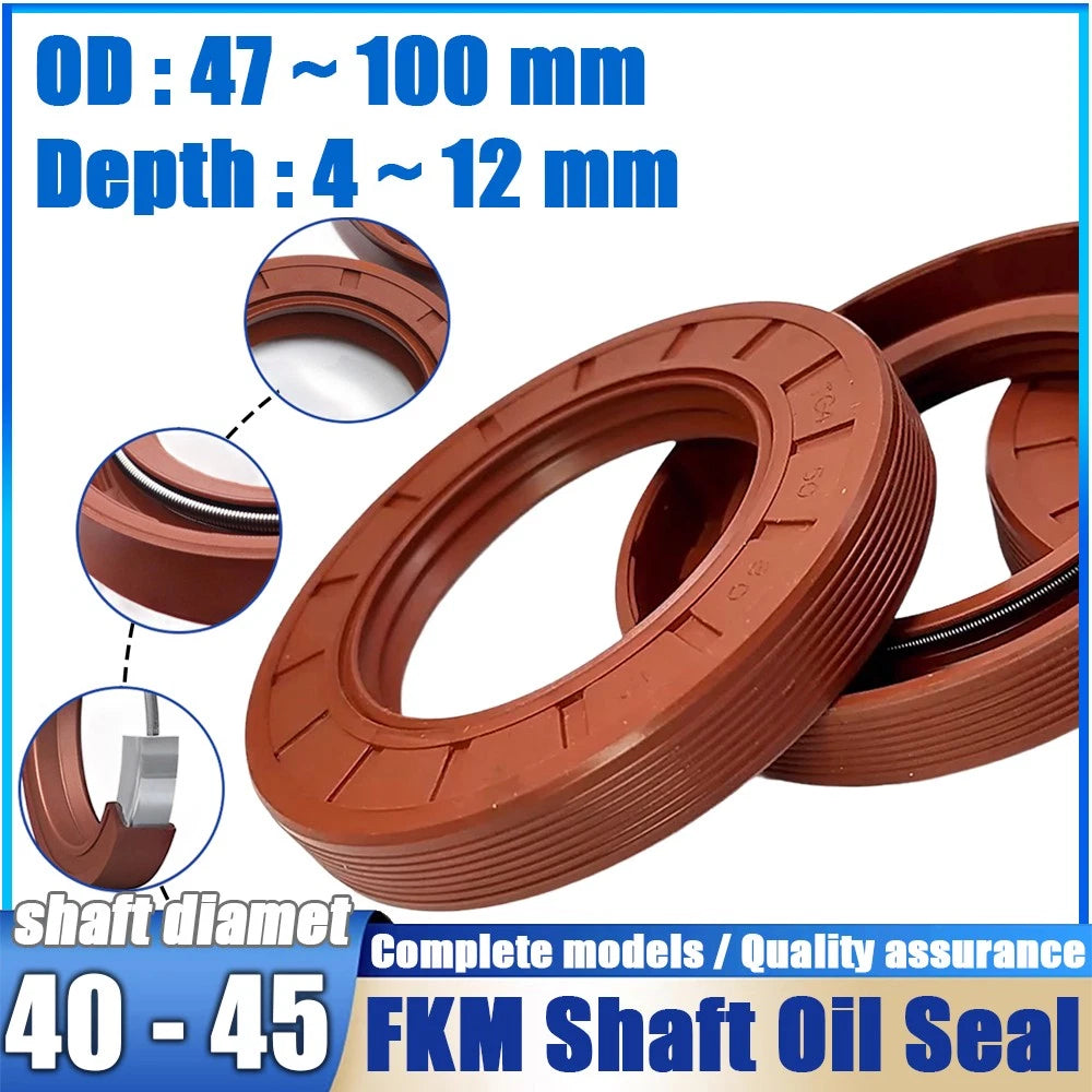 Metric TC Rotary Oil Shaft Seal FKM Fluorine Double Lip Seal 40mm - 45mm Shaft